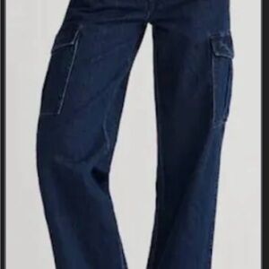 Madewell Low Slung Cargo Jeans - Wide Leg Pocket Pants